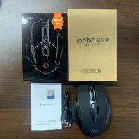 Souris de jeu Inphic A1 ergonomique, 1600 DPI, rechargeable, BT 2.4G, sans fil, pour Mac, Windows, ordinateur portable, tablette, maison, travail, jeu