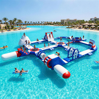 Parc aquatique gonflable géant en PVC de qualité commerciale personnalisé, parc aquatique flottant en mer, parcours d'obstacles sportifs pour adultes