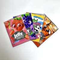Sac OPP de qualité alimentaire avec impression en gravure, soufflet latéral, 3,5 g, anti-odeur, réutilisable, emballage étanche à l'humidité pour bonbons