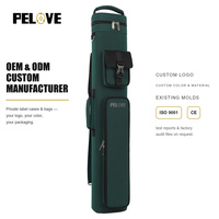 Étui de queue de billard Pelove Pro Tournament vert foncé 2x4 en tissu Oxford pour 2 queues et 4 embouts, léger, pour les joueurs de ligue et l'entraînement