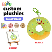 Porte-clés en peluche pizza mignon de dessin animé, en coton super doux, pour clés de voiture et décoration intérieure