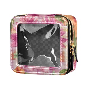 Custom Logo Girl <b>Makeup</b> Vanity Bag Cosmetic <b>Case</b> Travel Portable <b>Makeup</b> Storage Semi-Travel PVC Cosmetic Bags Zipper Closure - Product Image 2