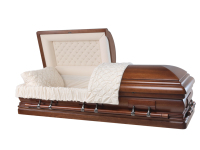 Cercueil funéraire de luxe haut de gamme pour adulte en peuplier Yangmu, cercueil artisanal en bois massif de peuplier, élégant