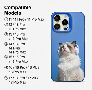 Funda de TPU Transparente Azul con Diseño de Gato Ragdoll con Audífonos, Funda Protectora Suave y Resistente a Impactos para <span class=keywords><strong>iPhone</strong></span> 17 16 15 14 13 <span class=keywords><strong>Pro</strong></span> Max - Product Image 3