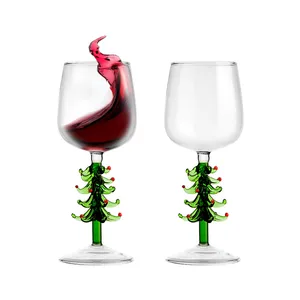 Salju Globe Mug minum Wine global cangkir kaleng bir cangkir borosilikat kaca pohon Natal hadiah desain kaca karton Natal