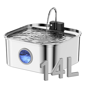 Fontaine à eau automatique pour animaux de compagnie en acier inoxydable, capacité de 13 L, design sans fil, pour l'hydratation des chats et des chiens d'intérieur - Product Image 3