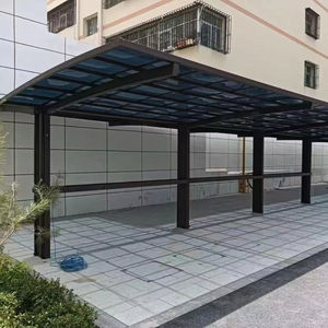OEM Moderne Extérieur <span class=keywords><strong>En</strong></span> Aluminium Auvent Polycarbonate Auvent Toit Patio Carport Garages Bois Traité À La Chaleur Cadre Métallique Durable - Product Image 6