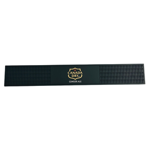 Black Rubber <b>Bar</b> <b>Runner</b> with Drainage Grooves Non Slip Bottom Waterproof Anti Spill Silicone Drip Mat - Product Image 1