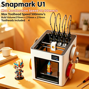 Stampante 3D Snapmaker U1 a 4 Testine, Velocità Elevata 500mm/s, Versione Internazionale Sbloccata, Controllo WiFi APP Telefono <span class=keywords><strong>Computer</strong></span>, Best Seller - Product Image 1