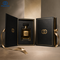 Kotak Hadiah Mewah Hitam dengan Lapisan Emas, Kemasan Kertas Kaku untuk Perhiasan, Parfum, Jam Tangan, Aksesoris, dan Hadiah Merek Premium