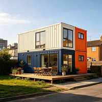 Maison préfabriquée modulaire en panneaux sandwich respirants et colorés pour solutions d'appartements à 2 étages, d'ateliers et de salles de bain