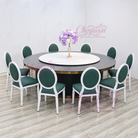 Chaise de salle à manger de style français moderne, cadre blanc, dossier capitonné en cuir vert foncé, chaise d'appoint pour événement de mariage