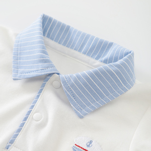 Combinaison bébé garçon 100% coton à manches longues, style <span class=keywords><strong>marin</strong></span>, tenue preppy pour nouveau-né, vêtements une pièce - Product Image 2