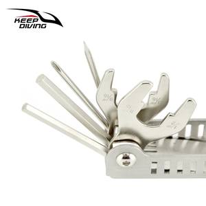 Ensemble d'outils de réparation d'équipement de plongée en acier inoxydable 13-en-1 Mini kit Lame BCD Cylindre REG Réglage Maintenance Installation - Product Image 3