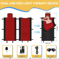 AQSHE 2570 Dreifach-LED-Chip Dual-Wellenlängen Rotlichttherapie-Decke Ganzkörper-Matte Schlafsack Nahinfrarot-Bett 660nm 850nm