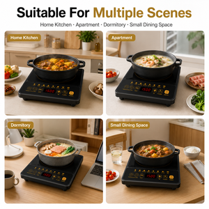 Cuisinière à induction à commande tactile, prise américaine, design de bureau, idéale pour la cuisson domestique, la préparation de plats chauds et la friture, modèle KI02010 - Product Image 6