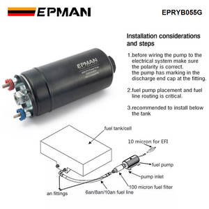EPMAN 0580254044 Pompe à <span class=keywords><strong>carburant</strong></span> externe en ligne haute performance EFI 400LPH Power Flow <span class=keywords><strong>E85</strong></span> 380 Noir Type court Accessoires EPRYB055G - Product Image 5