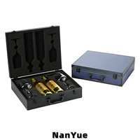 Boîte de présentation multifonctionnelle en aluminium avec logo personnalisé, insert en velours pour collection de vins et de bijoux, emballage pour salon professionnel