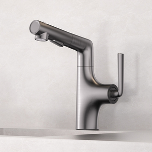 Grifo de Lavabo de Cobre, Grifo de Agua Fría y Caliente para Baño, Grifo Universal Giratorio y Extensible para Fregadero - Product Image 5
