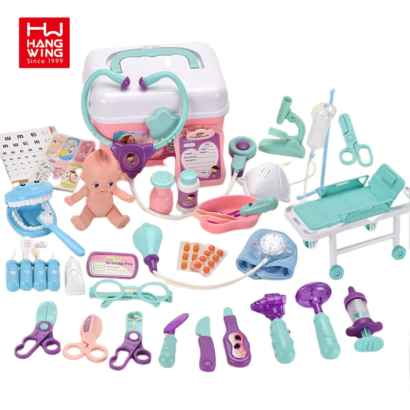 HW preschool pretend play house medical equipment cosplay simulation small doctor set role-play dentist kids toys with lights