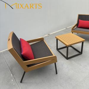 Chaise <span class=keywords><strong>de</strong></span> <span class=keywords><strong>jardin</strong></span> contemporaine <span class=keywords><strong>en</strong></span> <span class=keywords><strong>teck</strong></span> et aluminium, tressée <span class=keywords><strong>en</strong></span> rotin PE, résistante aux intempéries pour l'extérieur - Product Image 2