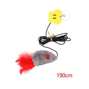 Giocattoli interattivi eco-friendly per animali domestici porta appeso in tessuto Mouse e gatto giocattolo con suono per gatti interni di colore grigio - Product Image 4