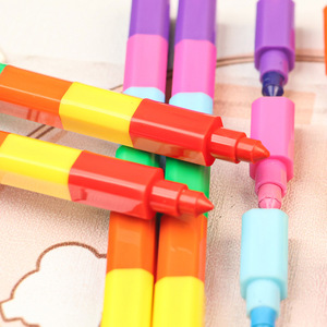 Multi-color Crayon Building <b>Block</b> Stacking 12 Colors Crayon for Kids Stack and Build Crayons - Product Image 2