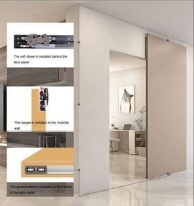 WEKIS - Amortisseur de porte coulissante invisible en acier durable, rail de glissement bidirectionnel pour cuisine, chambre, salle de bain - Product Image 4