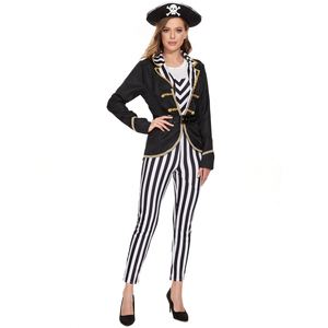 M-XL Striped Female <b>Pirate</b> Halloween <b>Costume</b> Somali Sea Thief Playing Caribbean Female Captain <b>Costume</b> - Product Image 5