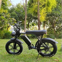 Vélo électrique Fat Bike V8 500W avec assistance au pédalage, moteur de moyeu avant, batterie au lithium, cadre en acier carbone, 7 vitesses, moteur sans balais, style urbain européen