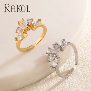 Rakol RP5405 Boutique Simple Fashion Zirconia <b>Open</b> <b>Ring</b> Jewelry - Product Image 4