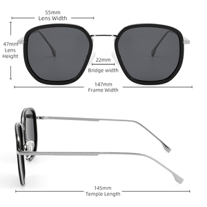 Lunettes de soleil polarisées à monture carrée intégrale avec protection UV, design léger pour usage extérieur unisexe - Product Image 3