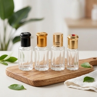 Flacons d'huile vides transparents 3ml 5ml 10ml Mini flacon à bille en verre de luxe pour huile d'Oud Roll-on Attar