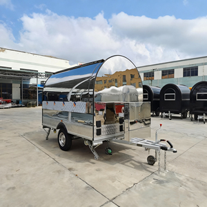 รถพ่วงขายอาหารเคลื่อนที่ขนาดใหญ่สั่งทำพิเศษ วัสดุสแตนเลสและอะลูมิเนียม สำหรับขายขนมขบเคี้ยว ลูกอม มันฝรั่งทอด ฮอทดอก ไอศกรีม อาหารจานด่วน ปรับแต่งได้ตามต้องการ - Product Image 2