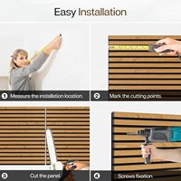 Prix usine mur et plafond Akupanel 60cm carré chêne placage en bois latte MDF PET feutre panneau acoustique insonorisé