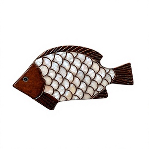 Handmade Mother of Pearl Inlay Wooden Fish Shape <b>Clutch</b> <b>Bag</b> Luxury MOP Minaudiere Evening Purse for Women Wholesale Supplier - Product Image 1
