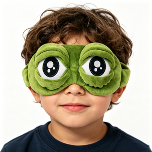 Divertida Máscara de Ojos de Rana para Dormir, Creativa Máscara de Ojos de Rana <span class=keywords><strong>Triste</strong></span> de Dibujos Animados, Accesorios Suaves y Cómodos para Cubrir los Ojos, para Viajar - Product Image 1