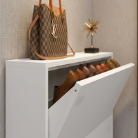 Armoire à chaussures en acier anti-humidité, organisateur de rangement pour chaussures à 3 niveaux, armoire à chaussures en métal pour l'entrée