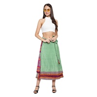 Durante mucho tiempo, las mujeres Sarong Vintage de seda Reversible envolver falda tamaño libre