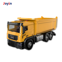 Camion benne jouet 28 cm en alliage métallique à friction avec benne basculante, phares, bruit de moteur et design de chantier