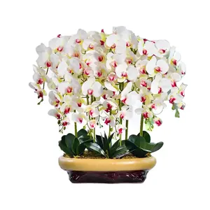 Bán Buôn Hoa Lan Nhân Tạo Hoa Bất Động Cảm Ứng Lớn Màu Đỏ Trắng Trong Chậu Lan Hồ Đóa Lan Lớn Phong Lan Trong Nồi - Product Image 1