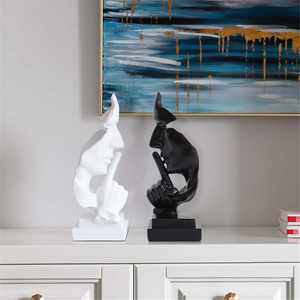 Estatua de Resina 'El Silencio es Oro', Escultura Abstracta Nórdica, Figurita Decorativa para el Hogar, Arte Moderno, Oficina, Escritorio, Regalo de Inauguración de Casa 2020 - Product Image 5