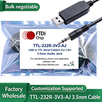 TTL-232R-3V3-AJ Kabel Serial USB ke TTL, Konektor Jack Audio 3.5mm, Kabel Adaptor Serial UART 3.3V & 5V, 1.8m, Chipset FTDI