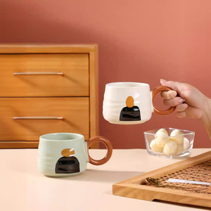 Nordic Ceramic Eco-Friendly Mug for Couples Girls Office Use Breakfast Coffee <b>Cup</b> 420ml - Product Image 6