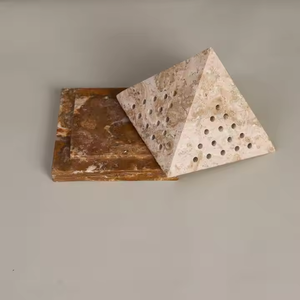 Hot Bán Đá Tự Nhiên Thủ Công Bằng Đá Cẩm Thạch Trang Trí Nội Thất Kim Tự Tháp Travertine Hương Burner Cho Hương Liệu Phòng Khách - Product Image 3