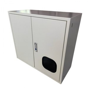 Armoire de commande de boîtier de distribution électrique en acier métallique avec fenêtre transparente planches extérieures personnalisées - Product Image 1