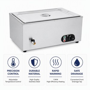Commercial <b>Electric</b> Soup Warmer Bain Marie 1/1 GN Single <b>Pan</b> 1.5kW for Buffet Catering Restaurant Hotel Kitchen OEM - Product Image 3