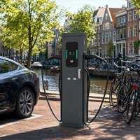 Chargeurs AC pour véhicules électriques 14kW 22kW 44kW à double connecteur Type 2, pistolets de recharge domestiques et commerciaux, stations de charge OCPP