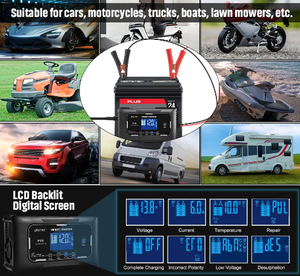 P15 htrc ที่ชาร์จแบตเตอรี่รถยนต์12V/15A 24V/10A หน้าจอสัมผัสซ่อมพัลส์อัตโนมัติเต็มรูปแบบสำหรับแบตเตอรี่ PB Lifepo4ตะกั่วกรด - Product Image 6