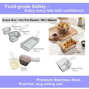 Toptan dayanıklı paslanmaz çelik fritöz sepeti ekonomik ticari tedarikçi profesyonel süzgeç üreticisi - Product Image 6